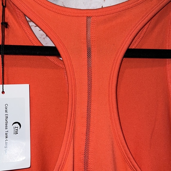 Zyia effortless tank long NWT M coral sleeveless racer back activewear womens - Picture 8 of 9